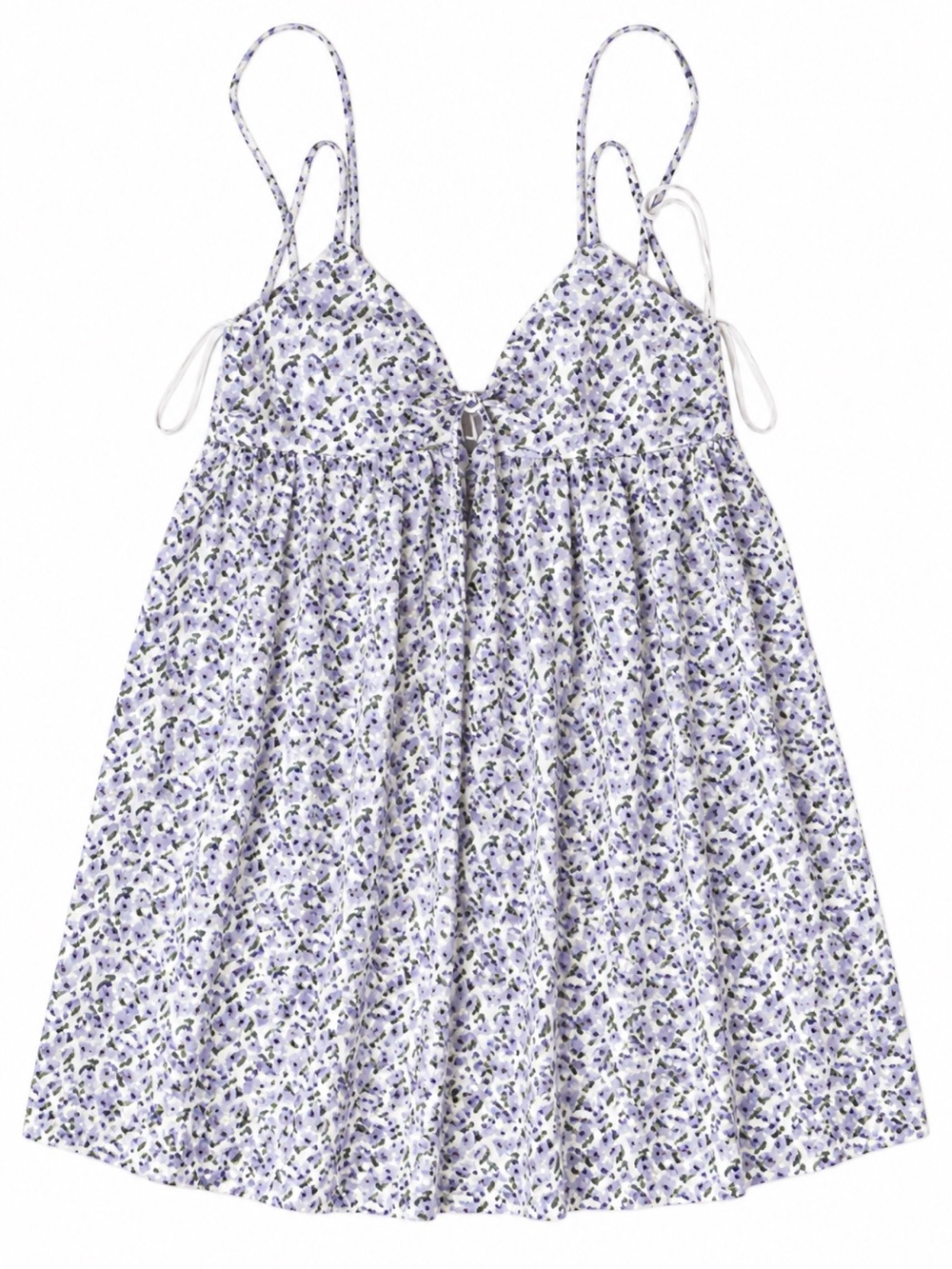 Girls' Lavender Floral Sundress with Spaghetti Straps
